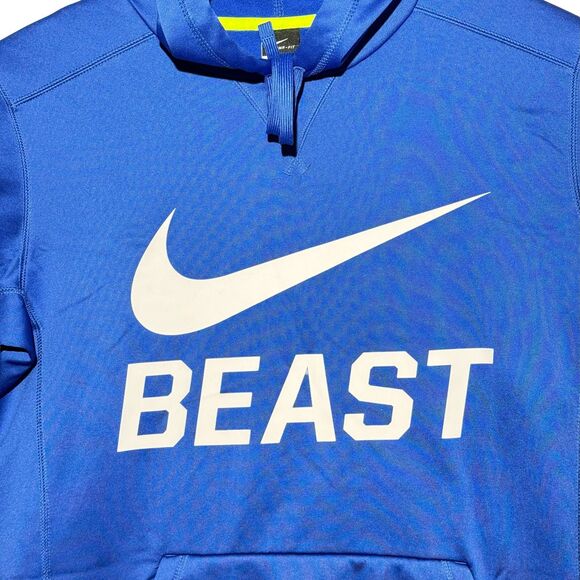 Nike Therma-Fit Beast Hoodie Men’s Large Blue Fleece Pullover EUC - Picture 5 of 9